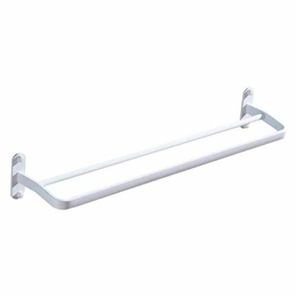 Towel Rack Aluminum Towel Rail Double pole Towel Holder Wall Mounted Bathroom Kitchen Accessories White paint surface Screws Mounting