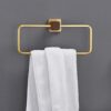 RAKUTE Nordic Walnut Bathroom Towel Ring, Round Towel Towel Rack, Simple Light Luxury Towel Holder Bathroom Ring