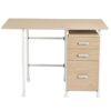 WALNUT Folding Computer Laptop Desk On Wheels Home Office Furniture With 3 Drawers Desk (Color : Argento, Size : 18.5"x20"x29")