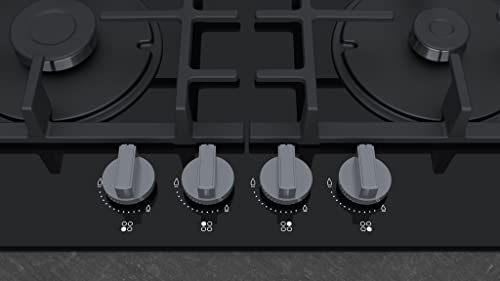 Neff N 50 T26CB49S0 Gas hob with Sword Dials and Cast Iron Pan Supports, 60 cm, Tempered glass, Black, Built in