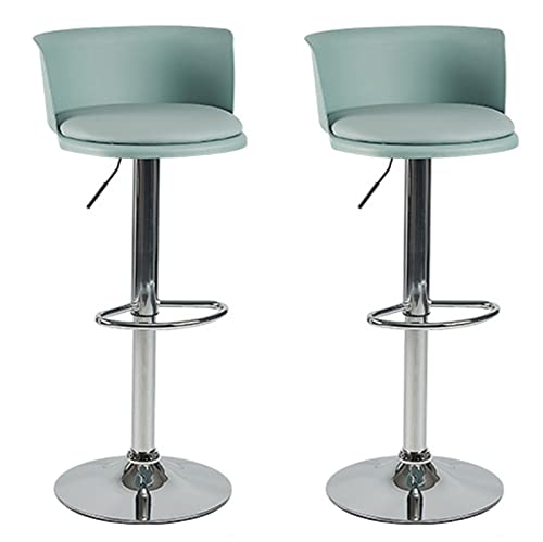 WJIHUYU Wide Bar Stool, Set of 2 360° Swivel Adjustable Barstool with Back and Armless PU Leather Upholstered Airlift Counter Height Bar Chair fo