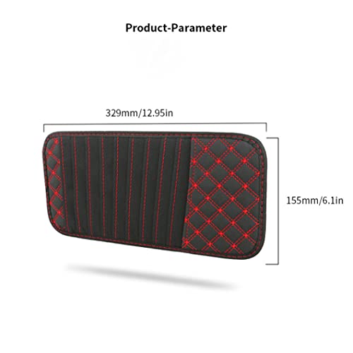 Hajimia Car CD Holder Auto Sun Visor CD Case Wallet DVD Binder DVD Organizer Storage Bag Portable Red Line Storage bag