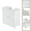 WALNUT White Bathroom Cabinet Under Sink Vanity Cabinet 2 Adjustable Shelves Versatile Space Saving Storage Organizer