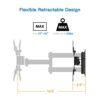 EVERVIEW Full Motion TV Monitor Wall Mount Bracket Articulating Arms Swivel Tilt Extension Rotation for Most 13-42 Inch LED LCD Flat Curved Scree