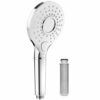 Rainsworth Shower Head with Filter for Hard Water - Universal High Pressure 3 Sprays Handheld Shower, Water Saving, Limescale Filter, Chrome