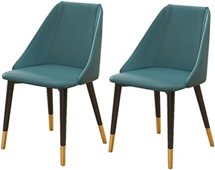 Kitchen Dining Room Furniture Chairs Dining Chairs Set Of 2 Water Proof PU Leather Living Room Chairs with Metal Legs Kitchen Living Room Lounge