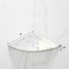 GEOONA Marble Wall-Mounted Corner Shelf,Bathroom Corner Shower Shelf，White Marble Corner Shelf Polished 9"X9"，Round Edge(Carrara White) (Carrara