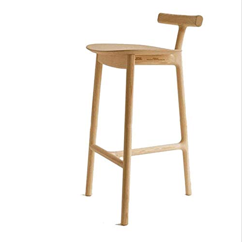 DINGZZ Solid Wood Bar Chair Household High Stool Reception Chair Simplicity Bar Nordic Barstool Backrest Stool Coffee Chair