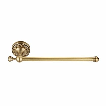Oumefar Antique Towel Rack Brass Towel Rails Wall Mount Towel Rods Single Pole Bar Retro Toilet Roll Holder For Bathroom