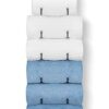 Towel Storage Rack Wall Mounted, Bathroom Towel Rack with 6 Compartments, Hanging Towel Rail Metal Towel Holder Bath Towel Shelf for Large and Sm