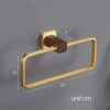RAKUTE Nordic Walnut Bathroom Towel Ring, Round Towel Towel Rack, Simple Light Luxury Towel Holder Bathroom Ring