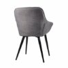 Aspect Set of 2 Windsor Modern Accent Arm Dining Chairs,Grey Fabric Seat and Black Legs, W61xD41xH85 cm