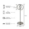 CHUNYU Classic Decorative Metal Fingertip Towel Holder Stand For Bathroom, Kitchen, Vanity And Countertops Towel Rings