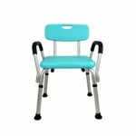 CHEWO Bath Stools,Shower Stool Disabled/Elderly/Pregnant/Bath Seat Free Retractable High Back Armrest Bath Stool