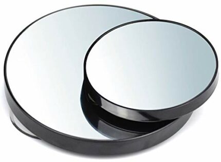 Kupink 2pcs 10x Magnifying Makeup Mirror with Suction Cups Glass Cosmetics Mirror for Makeup and Bathroom Shaving (8.8cm&13cm Black)