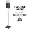 Mounting Dream Speaker Stands Height Adjustable for Satellites up to 5KG, a Pair of Floor Stands