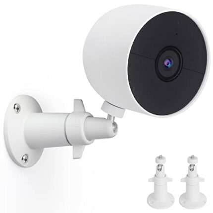 UYODM 2 Pack Wall Mount Holder for Nest Camera(Battery), 360°Rotation Security Bracket with 1/4 Screw Thread, Camera Not Included (White)