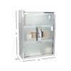 Home Basics Bathroom Medicine Cabinet (2 Pack), Silver Wall Cabinet with Three Shelves | Wall-Mounted | Holds Pills, Beauty, and Makeup