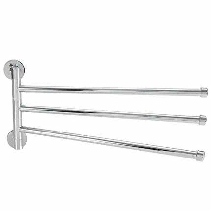 Wifehelper Swivel Towel Bar Bathroom Wall Mounted Towel Rack Swing Out Rotating Hanger Towel Holder Storage Organizer Space Saving for Bathroom(3
