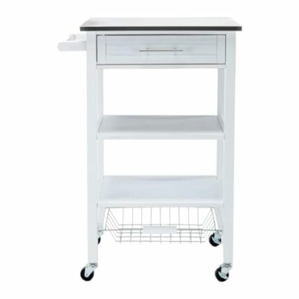 JJZXD Kitchen Cart With Stainless Steel Top, Rolling Cart