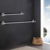 Cobbe Single-Lever Towel Rail, Extendible Towel Rail, 40 cm to 70 cm, Retractable Bathroom Towel Rail, Space Aluminium Towel Rail, Bathroom Towel
