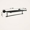 HIGOH Towel Racks,Bathroom Towel Rack Wall Mounted Towel Holder,Bath Hardware Brass Towel Rack,Bath Shelf,Towel Holder,Nail Punched Oil Brushed C