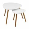 Premier Housewares Nest of Two Triangular Coffee Table for Living Room White Garden Coffee Table High Gloss Small Coffee Table Coffee Tables 48x6