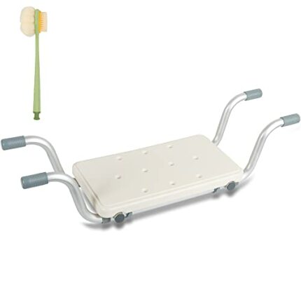 REAQER Bath Seat Shower Inside Bathtub Adjustable shower chair for elderly，seniors Non-Slip stool and A Bath Brush