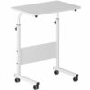 DlandHome Mobile Side Table 31.4 Inches w/Wheels Adjustable Movable Portable Laptop Computer Stand for Bed Sofa, Black, 05-1