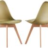 Life Interiors Lorenzo Retro Dining Chair 2-Piece Set, Grey
