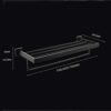 bathroom towel rack Black 304 Stainless Steel Towel Rails with Single Towel Bars Heavy Duty Towel Holder Wall Mounted Towel Storage Rack for Bath
