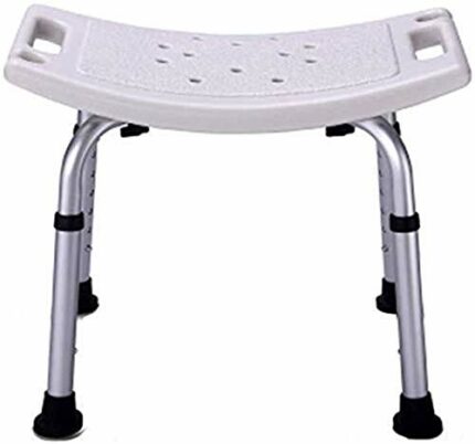 Bath Stools,Shower Stool Bath Chair Bathroom Seat - Lightweight Aluminum - Portable - Height Adjustable 6 Speeds