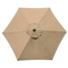 6.4Ft Patio Umbrella Replacement Canopy, 6 Ribs Replacement Outdoor Umbrella Canopy, Sun Umbrella Replacement Cloth Garden Parasol Canopy Cover,