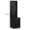 Bvewg Black Nightstand with Charging Station, Bed Side Table/Night Stand with Drawers, Bedside Table with Open Shelf Storage, Tall End Table for
