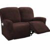 ADAFA Stretch Recliner Chair Covers Sofa Slipcover 2/3 Seater Velvet Washable Non-slip Furniture Couch Cover Protector,Grey,3 Seater