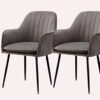 Modern Kitchen Dining Room Chairs Set Of 2 Velvet Dining Chairs,Sturdy Metal Feet with Armrests and Backrest Kitchen Living Room Chairs (Color :
