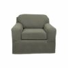 MAYTEX Pixel Ultra Soft Stretch Arm Furniture Cover, Dusty Olive Green armchair-slipcovers, 2-Piece Chair