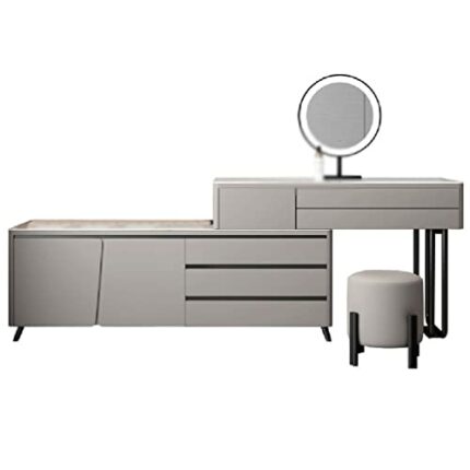 BVDSG Wooden Dressing Table Storage Storage Side Cabinet Corner Vanity Table Smart Vanity