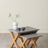 Amazon Brand - Movian Rectangular Nest of Tables, Natural Solid Oak Legs and Grey Color Painted Top, 60 cm x 43 cm x 44.8 cm / 42 cm x 43 cm x 36