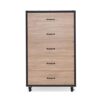 FGHOEV Chest In Weathered Light Oak Chest Of Drawers Suitable For Bedroom Living Room
