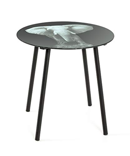 HAKU Möbel coffee table, metal, black motif, Ø 40 x H 41 cm