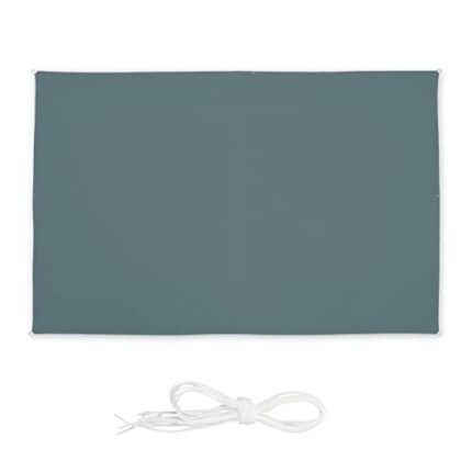 Relaxdays Rectangular Sun Shade Sail W x D: 2 x 3 m Water-Repellent UV Resistant with Guy Ropes Patio Balcony Grey