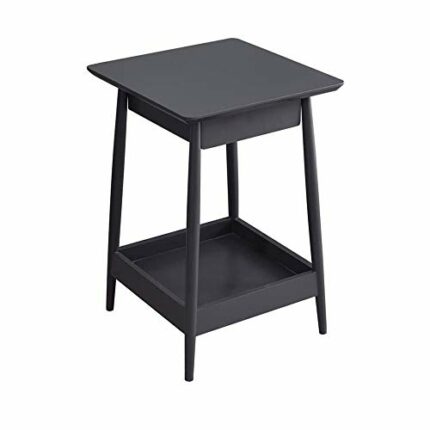 JYDQM Steady Pine Wood Storage Cabinet Stable Bedside Table Nightstand Easy Install, Black