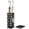 Tudomro Umbrella Stands for Entryway Large Metal Umbrella Holder with Removable Water Tray and Hooks Decor Freestanding Rectangular Umbrella Holl