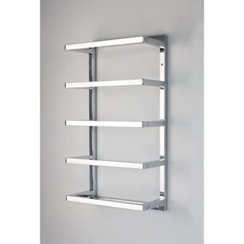 House & Homestyle Chrome Towel Holder, Wall Mountable 5 Tier Hanging Towel Storage Rail/Rack for Bathroom, En Suite or Toilet