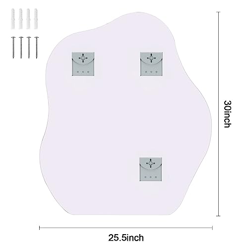 Flvzog Irregular Mirror 30"X25" Frameless Wall Mirror,Wall Mounted Cloud Shape Mirror,Aesthetic Vanity Mirror,Asthetic Room Decor for Home Decor