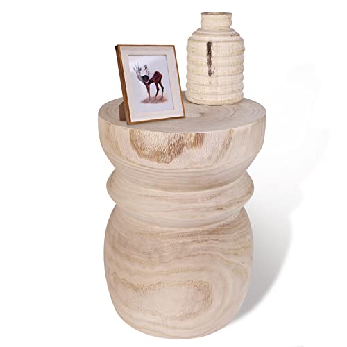 Uziass Wooden Stool for Tree Stump,Coffee Table,Side Table Made in Solid,Plant Stool wiht Natural Solid Wood For Indoor living rooms and Bedrooms