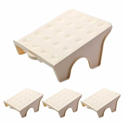 LAANCOO Space Saving Shoe Holder, 4Pcs Shoe Slots Non-Slip Shoe Organiser Double Layer Plastic Shoe Stackers Adjustable Shoe Rack for Home Closet