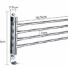 HIGOH Towel Rack Towel Rack,Free Perforated Rotating Towel Rack,Bathroom Stainless Steel Movable Towel Rail,Four-Bar Bathroom Kitchen,Wall-Mounte