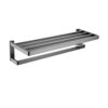 HIGOH Towel Rack High-End Towel Rack,Light Brushed Stainless Steel Simple Bath Towel Shelf Wall Mount,Bathroom Rack Hardware Bathroom Hardware
